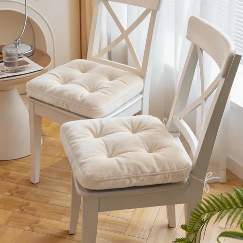 Vista 2 de Big Hippo Almohadillas cuadradas para silla con lazos, almohadillas de asiento suaves y gruesas para oficina, hogar o automóvil, 17 x 17 pulgadas