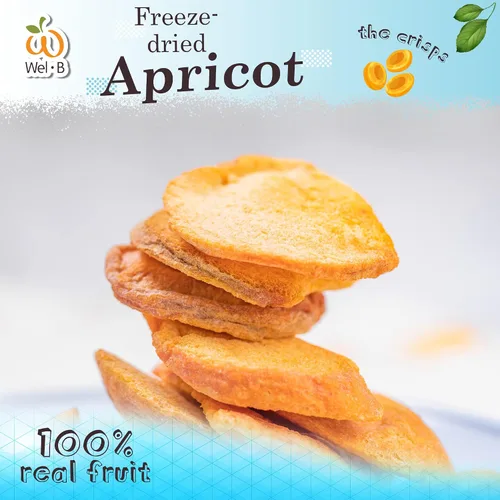 Vista 2 de Wel-B Bocadillos de frutas liofilizadas, albaricoques frescos liofilizados para obtener una textura saludable y crujiente mientras conservan