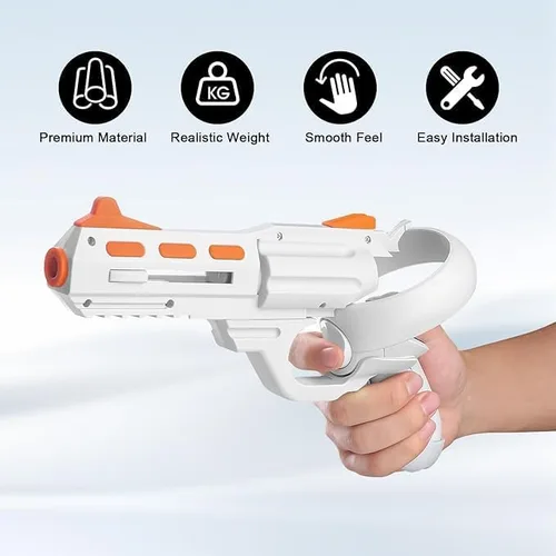 Vista 3 de Tyasoleil Handle VR Accessories for Meta Quest 2 & 3, Humanized Gun Stock for Oculus Quest 2 & 3, Weighted Controller Grips, Better FPS Vivid FPS