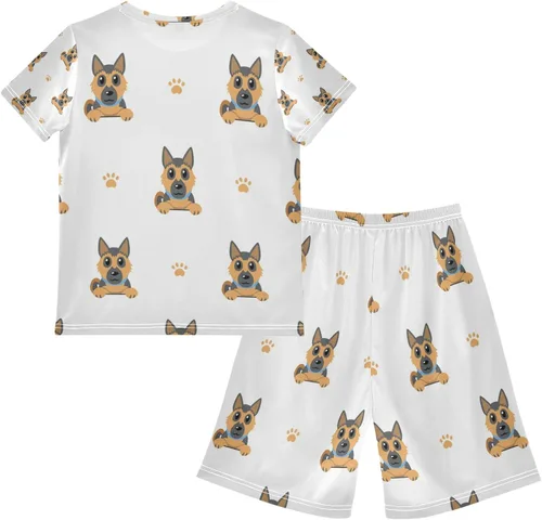 Vista 2 de German Shepherd Dog Boy Clothes Summer Outfits for Boys Shirt Shorts Set Playwear for Kids Boys Girls