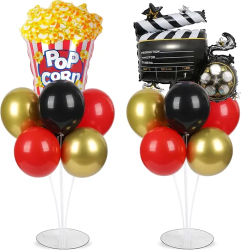 Vista 14 de Kit de soporte para globos de fiesta de fútbol 2 juegos con 2 globos de rugby de aluminio tipo bola, centro de mesa temático de fútbol para mesas