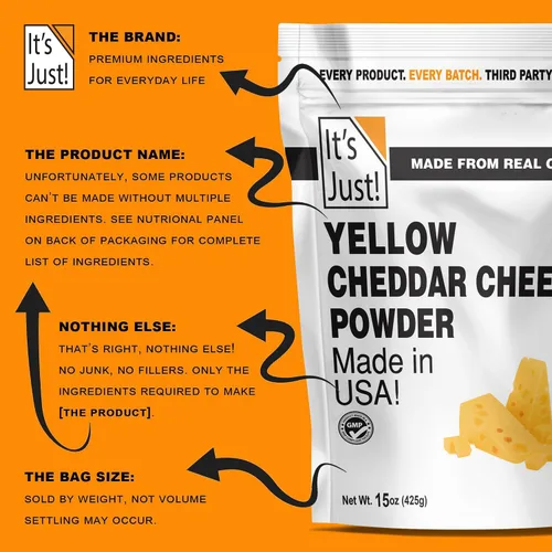 Vista 3 de It's Just - Polvo de queso cheddar, 15 onzas