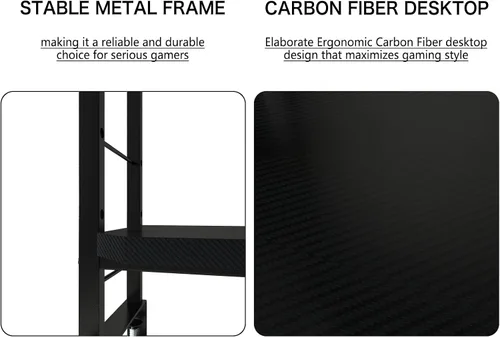 Vista 9 de PROXRACER Soporte ergonómico para monitor para mesas de 42 pulgadas en adelante, estante ajustable, marco de metal libre de óxido, soporta 200