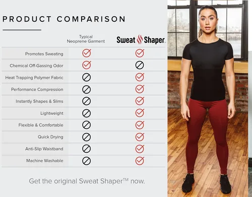 Vista 5 de Sweat Shaper Women's Athletic Tee, Short Sleeve High-Performance Compression T-Shirt, Performance Baselayer Workout Shirt
