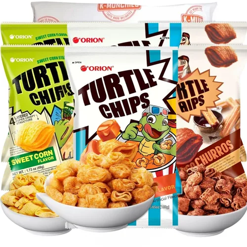 Vista 14 de K-Munchies Orion Turtle Chips – Bolsa grande coreana con sabor a pollo caliente carbonara de 3 x 5.64 oz, tamaño fiesta, sabrosos, crujientes