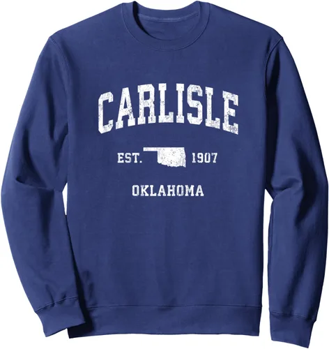 Vista 5 de Carlisle Oklahoma OK - Sudadera de diseño deportivo vintage, Negro