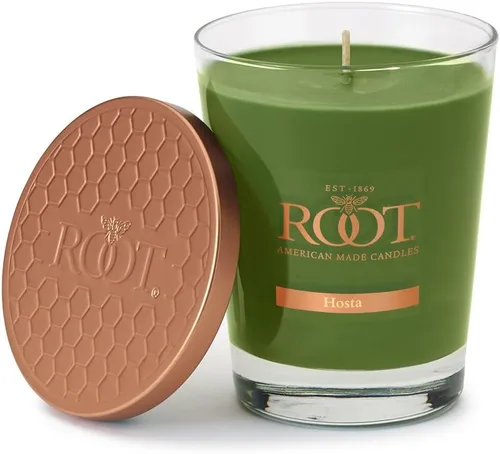 Vista 15 de Root Candles Velas perfumadas de panal Veriglass Premium hecha a mano con mezcla de cera de abeja, pequeña, Hosta