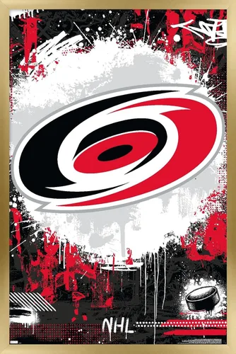 Vista 17 de Trends International NHL Carolina Hurricanes - Póster de pared Maximalist Logo 23, 22.4 pulgadas de largo x 14.7 W, versión enmarcada en madera
