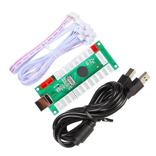 Vista 5 de EG STARTS 2 Player Arcade Contest DIY Kits USB Encoder To PC Joystick + 8 Ways Sticker + Chrome LED Illuminated Push Button 1 & 2 Player Coin