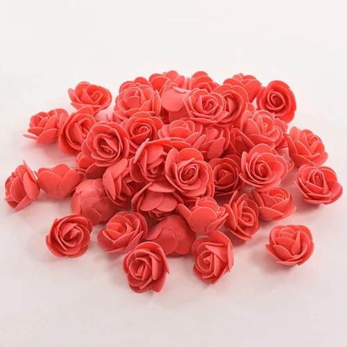 Vista 9 de Mini rosas artificiales, 100 unidades de 1.4 in, cabeza de rosa de espuma roja para manualidades, accesorios para manualidades, hogar, fiesta Azul