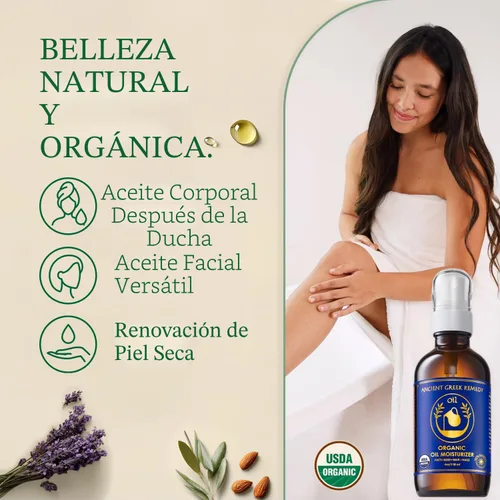 Vista 3 de Aceite corporal Ancient Greek Remedy - Aceite orgánico para después de la ducha para rostro y cuerpo hidratante para piel seca - Aceites