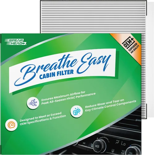 Vista 61 de Spearhead OEM+ Filtro de aire de cabina Particulate Breathe Easy Compatible con 2015-17 Chrysler 200, 2014-18 Cherokee como OEM Proporciona