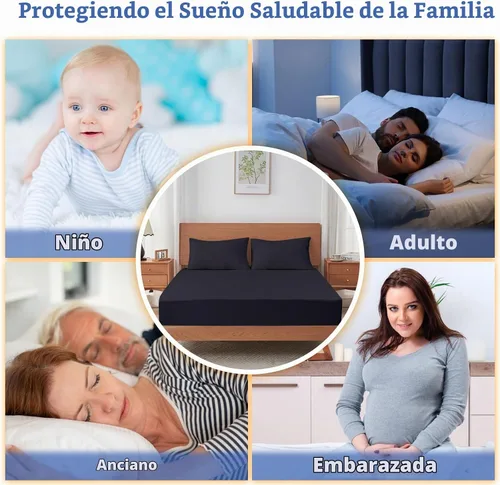 Vista 8 de Protector de colchón tamaño individual, funda de colchón impermeable con bolsillo profundo de 18 pulgadas, cubierta de cama estilo sábana bajera