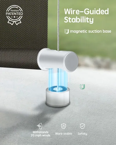 Vista 2 de Yoolax Persianas motorizadas personalizadas para exteriores, persianas inteligentes compatibles con Alexa Google, persianas impermeables con control