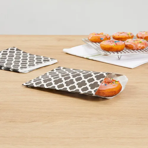 Vista 4 de Restaurantware Bolsa de papel rectangular negra, 7 x 5 pulgadas, paquete de 100 Negro