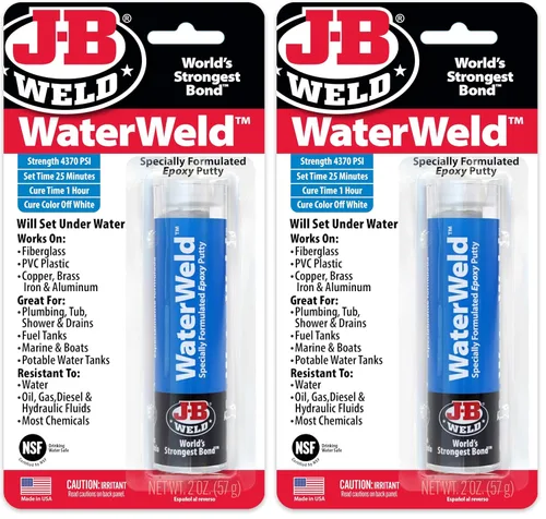 Vista 8 de J-B Weld 8277 2-Oz. Masilla Epoxi Waterweld Auto, 0, 2 onza, Blancuzco