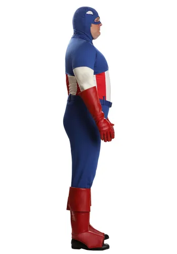 Vista 4 de Disfraz Premium de Capitán América para Hombre Talla Grande Multicolor