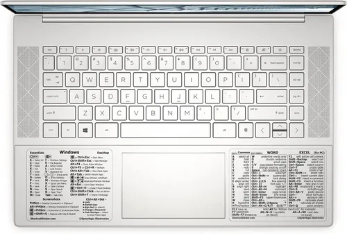Vista 8 de SYNERLOGIC Guía de referencia rápida para Windows + Word/Excel (para Windows) Adhesivos de acceso directo de teclado, vinilo sin residuos Negro