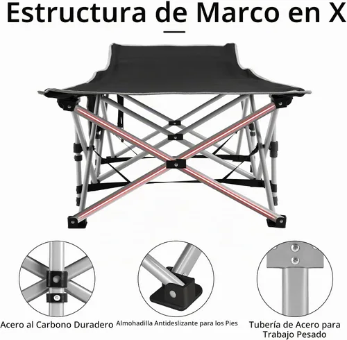 Vista 6 de Fragess - Cunas plegables de camping para adultos, cuna de 28" extra amplia con colchón removible, carga máxima de 600LBS, cunas para dormir