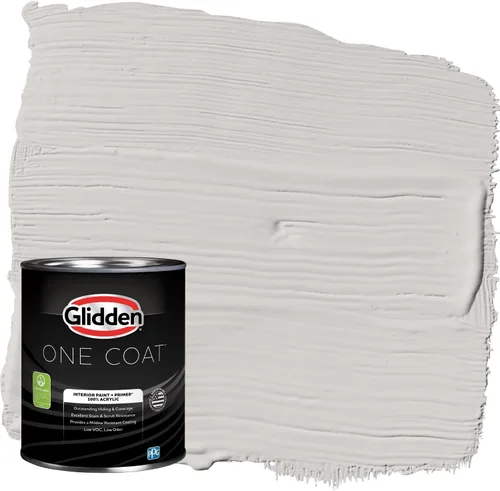 Vista 62 de Glidden Pintura Interior + Imprimación: Gris/Plata Antigua, Una Capa, Satinado, 1 Galón