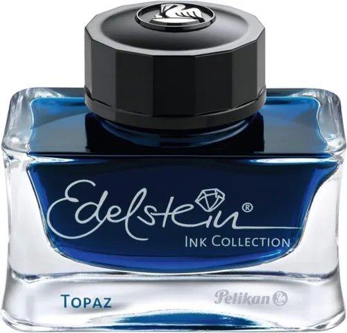 Vista 6 de Pelikan Edelstein tinta embotellada para pluma estilográfica, verde jade, 50ml, 1 cada uno (339374)., Verde (Aventurine Green) 1 botella