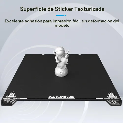 Vista 4 de Creality Placa de construcción original Ender 3 S1, hoja PEI de superficie texturizada de 235x235mm, placa de cama magnética, extraíble, flexible