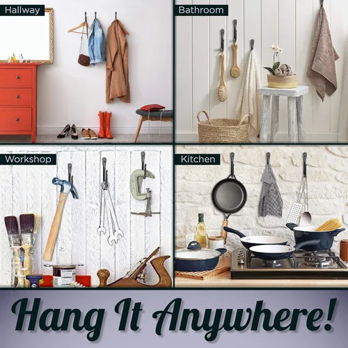 Vista 7 de Ganchos decorativos para pared, ganchos de pared para colgar abrigos, sombreros y bolsos, ganchos versátiles para toallas para baños o cocina