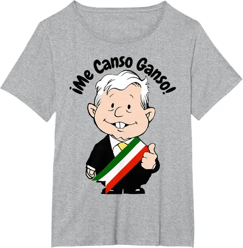 Vista 59 de AMLO Amlito Me Canso Ganso - Camiseta con diseño de dibujos animados mexicanos Gris Oscuro