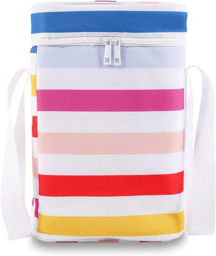 Vista 2 de Bolsa de vino para 4 botellas, aislada y a prueba de fugas, bolsa de vino para botella de vino, bolsa térmica aislada para viajes, picnic, playa