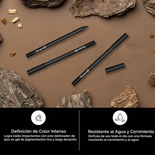 Vista 6 de Araceli Delineador de ojos Beauty Gel Pencil resistente al agua y a las Negro / Negro