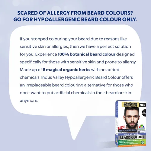 Vista 5 de Indus Valley 100% botánica Hypo Allergic - Color de barba para hombres (marrón oscuro)