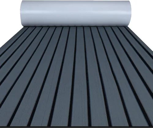 Vista 11 de FOCEAN Boat Flooring EVA Foam Boat Decking Faux Teak Marine Flooring Marine Mat Sheet for Motorboat Jon Boats Bass Boat RV Kayak, 94.5"x