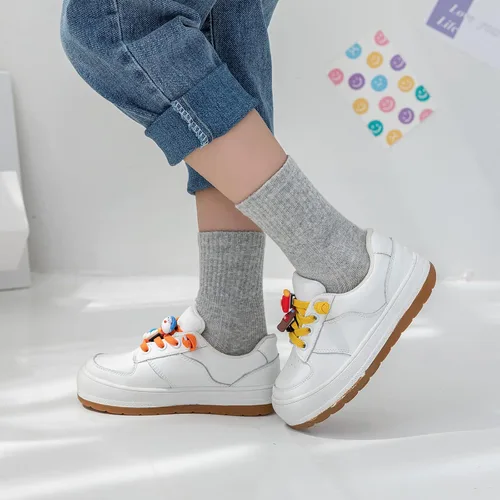 Vista 7 de QIYIENDIAN 5 pares de calcetines cálidos y acogedores con dibujos animados, colores sólidos para niños de 1 a 10 años