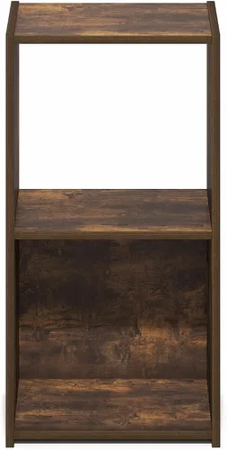 Vista 7 de Furinno PELLI - Estantería de 2 cubos con cubos abiertos y cerrados, armario organizador de almacenamiento de 2 x 1, 12.2 x 11.6 x 24.2, para sala