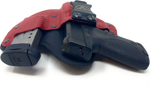 Vista 4 de Cardini Leather USA IWB Cáscara X Series Hybrid Kydex y funda de cuero - Transporte oculto, dentro de la cintura con bolsa para revistas