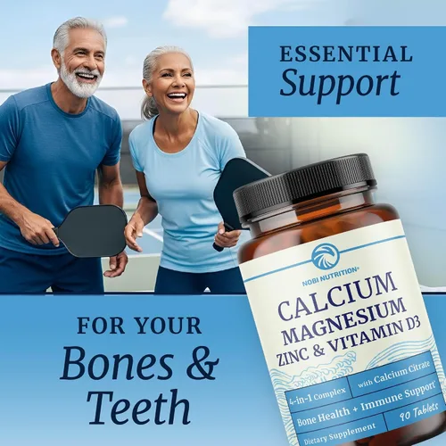 Vista 7 de Suplemento de Calcio, Magnesio, Zinc y D3 Huesos Fuertes, Dientes Saludables y Apoyo Inmune Calcio Citrato, Magnesio y Zinc con Vitamina D3