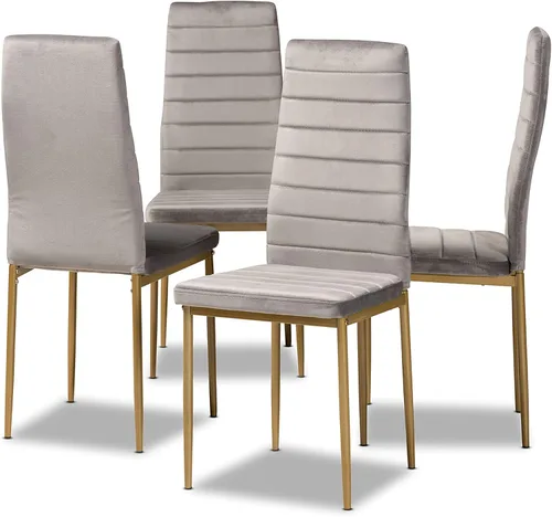 Vista 6 de Baxton Studio Armand - Silla de comedor tapizada de piel sintética blanca moderna y contemporánea