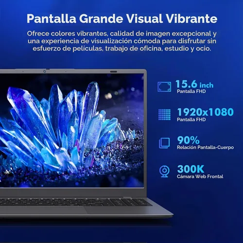 Vista 4 de Computadora portátil de 15.6", Pentium Gold 6500Y (Beat Celeron, hasta 3.4GHz), 8GB RAM 128GB SSD, Bluetooth, WiFi, HDMI, USB-C PD, cámara web