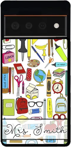 Vista 5 de Funda de goma negra personalizada para profesores, compatible con Google Pixel 10, 10 Pro, 10 Pro XL, 9a, 9 Pro, Pixel 9, Pixel 9 Pro XL, 8a, 8 Pro
