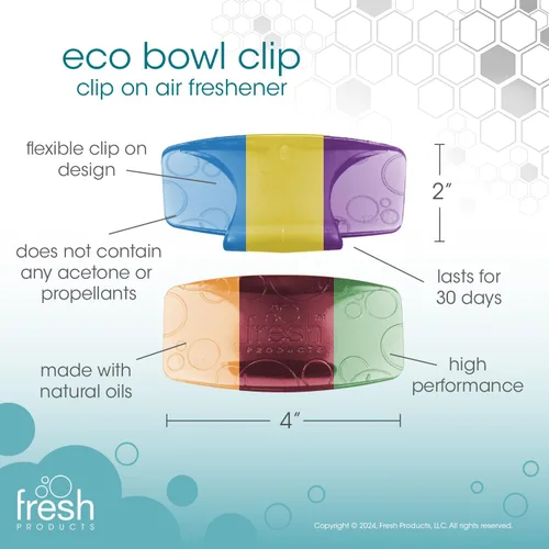 Vista 2 de Fresh Products clip ecológico para taza de baño 2.0 - ambientador para inodoro – paquete de muestra (8 aromas)