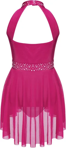 Vista 50 de CHICTRY Kids Girls Sparkly Rhinestone Ballet Gymnastics Leotards Modern Lyrical Dance Costume