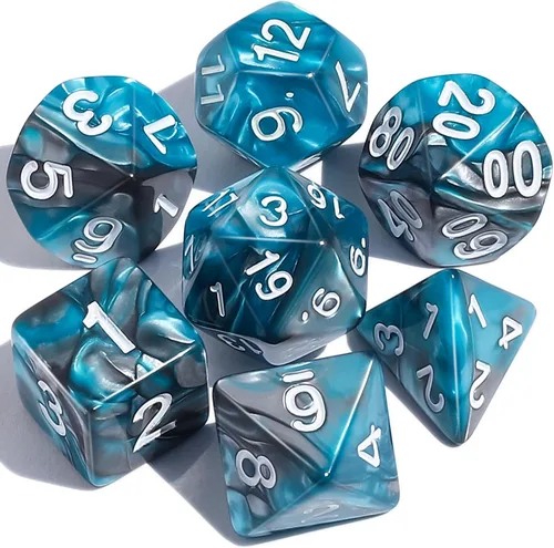 Vista 22 de CiaraQ DND - Juego de dados poliédricos con una bolsa de dados negra para juegos de mesa de rol D&D RPG MTG