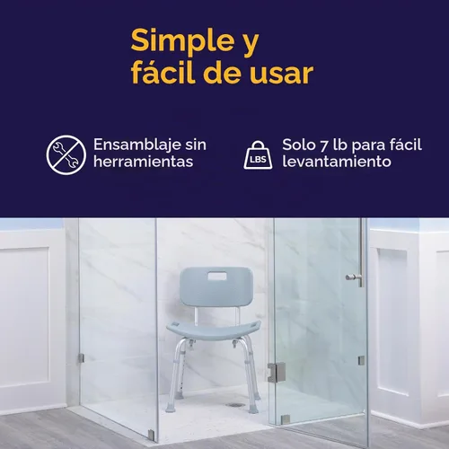 Vista 6 de Silla con respaldo para bañera Designer Series Deluxe, RTL12202KDR, Universal, gris, 1, 1