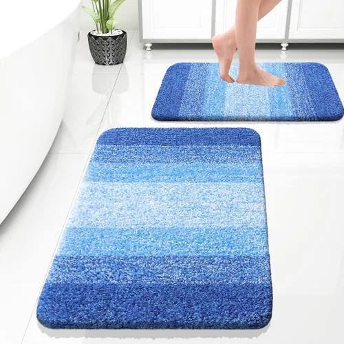 Vista 70 de OLANLY - Juego de tapetes para baño de 2 piezas, de microfibra, suaves y absorbentes, antideslizantes, lavables a máquina y para secadora, felpudos