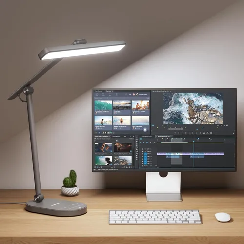 Vista 10 de Honeywell Lámpara de escritorio para oficina en casa, H4 Sunturalux Luz de escritorio LED para cuidado de los ojos, lámpara de escritorio regulable