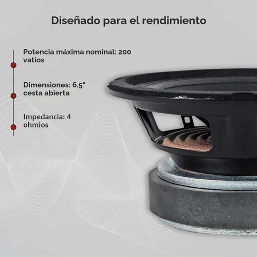 Vista 9 de Rockville RM64PRO 6.5" 4 Ohm Altavoz de coche de rango medio de bajos medios, 105dB 200w