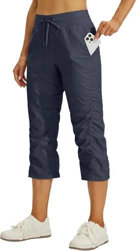 Vista 12 de Willit Womens Capri Pants Quick-Dry Hiking Pants Negro