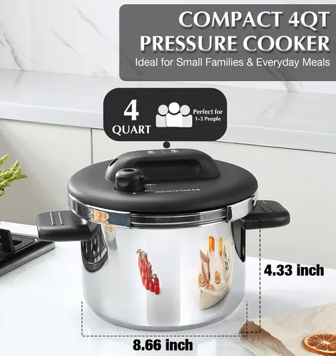 Vista 8 de KOCH SYSTEME CS Olla a presión de acero inoxidable 4.2QT, Olla de Presion