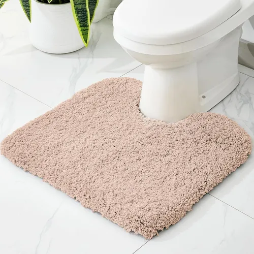 Vista 33 de Disolla - Alfombra antideslizante pequeña y esponjosa para el suelo del baño, lavable, afelpada, para ducha, absorbente, color beige, 17 x 24
