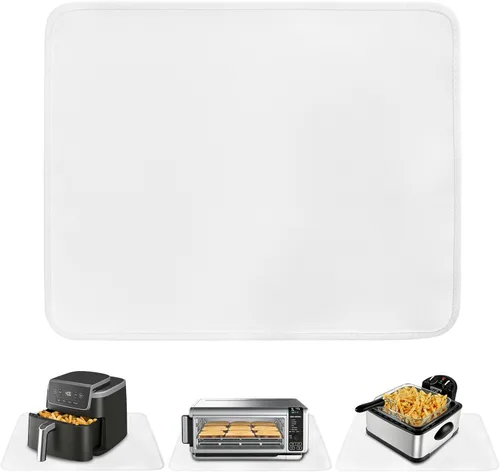 Vista 15 de Alfombrilla resistente al calor para freidora de aire, freidora profunda, horno, almohadillas calientes negras de 12 x 14 pulgadas para protector